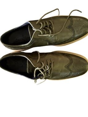 Cole Haan Olive Green Wingtip Derby Oxfords